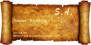 Seper Aletta névjegykártya