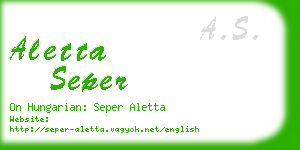 aletta seper business card